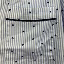 Kate Spade  WHITE/BLUE Stripe mini Heart Cropped Pajama Set- L NAVY TRIM Photo 6