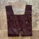 Gymshark New  Adapt Marl Seamless Leggings Size Small Archive Brown/Cherry Brown Photo 0