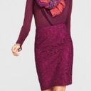 CAbi  Burgundy Lace Pencil Skirt Photo 1