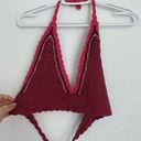 Billabong Vintage Y2K  crochet pink magenta bikini crop top, size S Photo 0