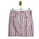 Ella Moss  High Rise Denim Mini Skirt in Rainbow Stripe Pink Purple US 27 Photo 1