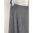 Talbots Vintage  Gray 100% Merino Wool Rib Knit Pleated Pull On Midi Skirt Sz LP Photo 1