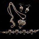 Betsey Johnson Night owl jewelry set matching necklace bracelet earrings Photo 1