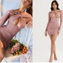 House Of CB  Adanna Blush Corset Style Mesh Mini Dress NWOT S XS Baby Pink Photo 1