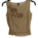 Hanky Panky VINTAGE  Brown Sleeveless Layered Lined Sequin Tank Top Photo 0