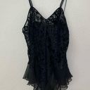 Lane Bryant  Intimates black velvet lace floral ruffle Teddy bodysuit lingerie 4X Photo 7