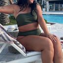 Two Piece Olive Green Swimsuit Size XL Photo 0