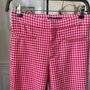 ZARA  Red Pink Gingham Cropped Mini Flare Trouser Pants S Photo 3