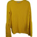 Stella McCartney  Crewneck Bell-Sleeve Wool Yellow Ribbed Knit Sweater Size 36 (S Photo 0