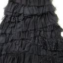 Anthropologie NWT By  Ruffled Tulle Midi in Black Tiered Lace Skirt M $180 Photo 2