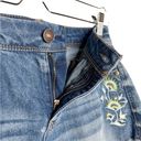 Harper NWT  Floral & Geometric Embroidered Step Hem Cut Off Denim Shorts Photo 4