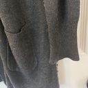 89th and Madison  Gray Cardigan Sweater with Pockets and Sheer Back w/Racoon Accent Photo 4