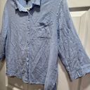 Donna Karan Light Blue Striped Sleep shirt Size L Photo 3