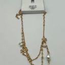 Style & Co  Flower Crystal & Imitation Pearl Necklace in Gold MSRP $30 NWT Photo 2