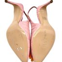 Moschino  Couture Croc Embossed Leather M Slingback Pointed Heels Pink Gold 38.5 Photo 10