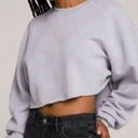 Good American  Cropped Purple Crewneck Sweatshirt Women’s 0 Photo 1