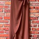 Topshop Bronze  High Low Wrap Flowing Maxi-Length Skirt Photo 2