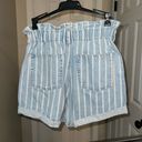 Topshop  stripes denim paper bag shorts Photo 2