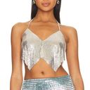 superdown h:ours Chainmail Cowl Halter Top Silver SMALL Metallic Festival Club Rave NEW Photo 0