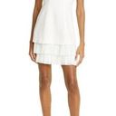 Cinq à Sept  Adrienne Mini Dress Women's 6 White Sleeveless Tiered Pleated NWT Photo 0