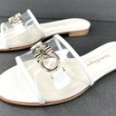 Salvatore Ferragamo  Rhodes Pvc Gancini Logo White Leather Flat Sandals Size US 5 Photo 0