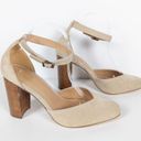 Soludos  Collette Suede Pumps in Sand Beige Block Heel Ankle Strap Women's 10 Photo 2