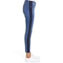 frame denim Le High Skinny Crop Two Tone Denim Panel Jeans Kenya Navy Blue 24 Photo 2