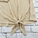 Nine Britton NEW  Billie Tie‎ Front Brushed Knit Top 2X Plus Beige Crewneck Photo 4