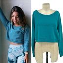 Balance Athletica  The Essence Cropped Sweatshirt Marine Teal Size Medium Photo 1