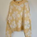 Divided Yellow Flower Knit Sweater Photo 0