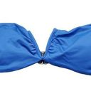 ANDIE  Swim The Scala Bikini Top Strapless V Neck Blue Size Medium Photo 0