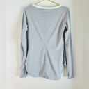 Lululemon  Henley Hyper Stripe Long Sleeve Gray White Top Women Sz 8 Photo 2