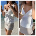 Brandy Melville NWT  Edith Lace Trim Cotton Tank Top V-Neck White One Size Photo 1