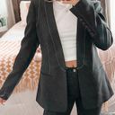 BCBGMAXAZRIA Black Blazer With White Stitching  Photo 0