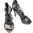 Kelsi Dagger  Brooklyn Platform Sandals Strappy Silver Metallic Open Toe Heels 8 Photo 0