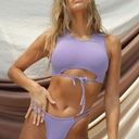 Free People Toast Swim x  Signature Peek-A-Boo Bikini Top in Purple NWT XS Photo 1