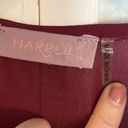 Harper  burgundy faux wrap metallic appliqué blouse size small Photo 4