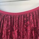 Talbots  Lace Pleated Skirt Maroon Red 6 Photo 2