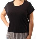 Maison Jules  Black Scoop Neck printed hemTop XS Photo 0