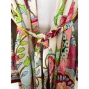 ZARA  Satin Boho Kimono Belted Robe Pink Rose Beige Size Medium NEW Photo 7