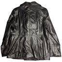 Cole Haan  Black Lambskin Leather Asymmetrical Button Up Wide Collar Jacket L Photo 1