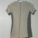 Lululemon  T-Shirt Women's 2 Athletic Pima Cotton Heather Grey & Dark Grey Photo 4