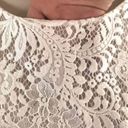 Badgley Mischka  white lace sheath dress 3/4 sleeve semi sheer Photo 1