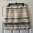 The Loft Women's Multicolor Striped Woven Fringe Hem Mini Skirt Photo 0