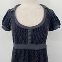 Juicy Couture Y2k  Velour Babydoll Mini Dress Puff Sleeve Geo Pattern Black L Photo 3