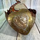 Vintage Brown Leather Belt Heart Shape Metal Buckle Morocco Adjustable Boho Photo 3