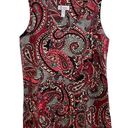 Denim & Co  Red and Black Paisley Print Sleeveless Top w Stretch Photo 0