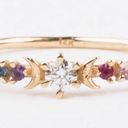 The Moon Plated Colorful Rainbow Crystal Ring Photo 1