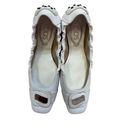 Tod's  White Leather And Suede Ballet Flats Size 37 1/2 (U.S. 7 1/2) Photo 1