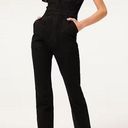 Good American  Denim Jumpsuit Flightsuit Point Collar Straight Leg Black Size 1 Photo 0